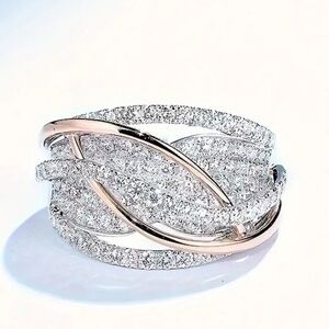 Dazzling Silver and Gold Women's Ring